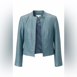 Yvonne Marie Genuine Leather Jacket – Women’s Size 8 – Teal Blue Moto Style